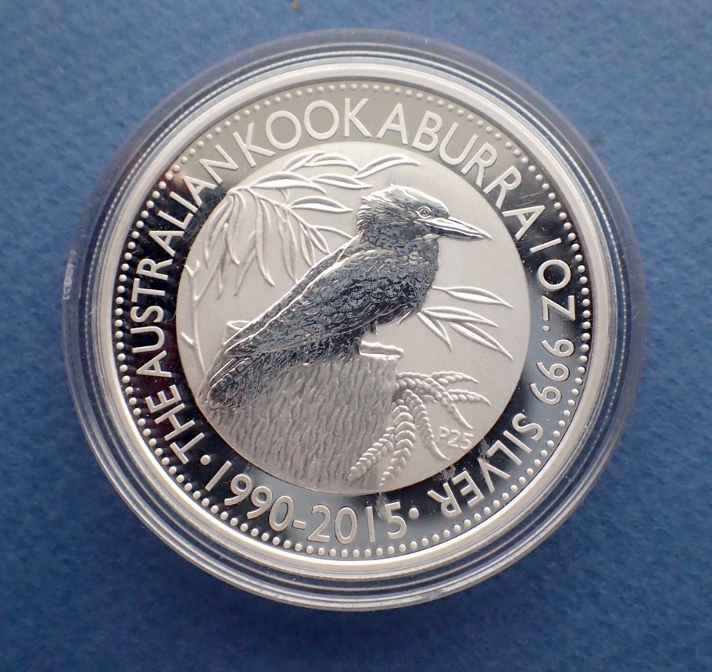 An Australian 1oz silver Kookaburra dollar 2015 UNC in protective case - Image 2 of 2