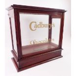 An early 20th century Cadbury's Chocolate mahogany framed shop display case39 x 39 x19.5cm