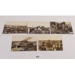Five disaster real photo postcards 'Salonica Fire' 1917