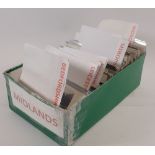 A shoe box of Midlands GB postcards including Beds (10), Leics (20+), Northants (19), Notts (15),