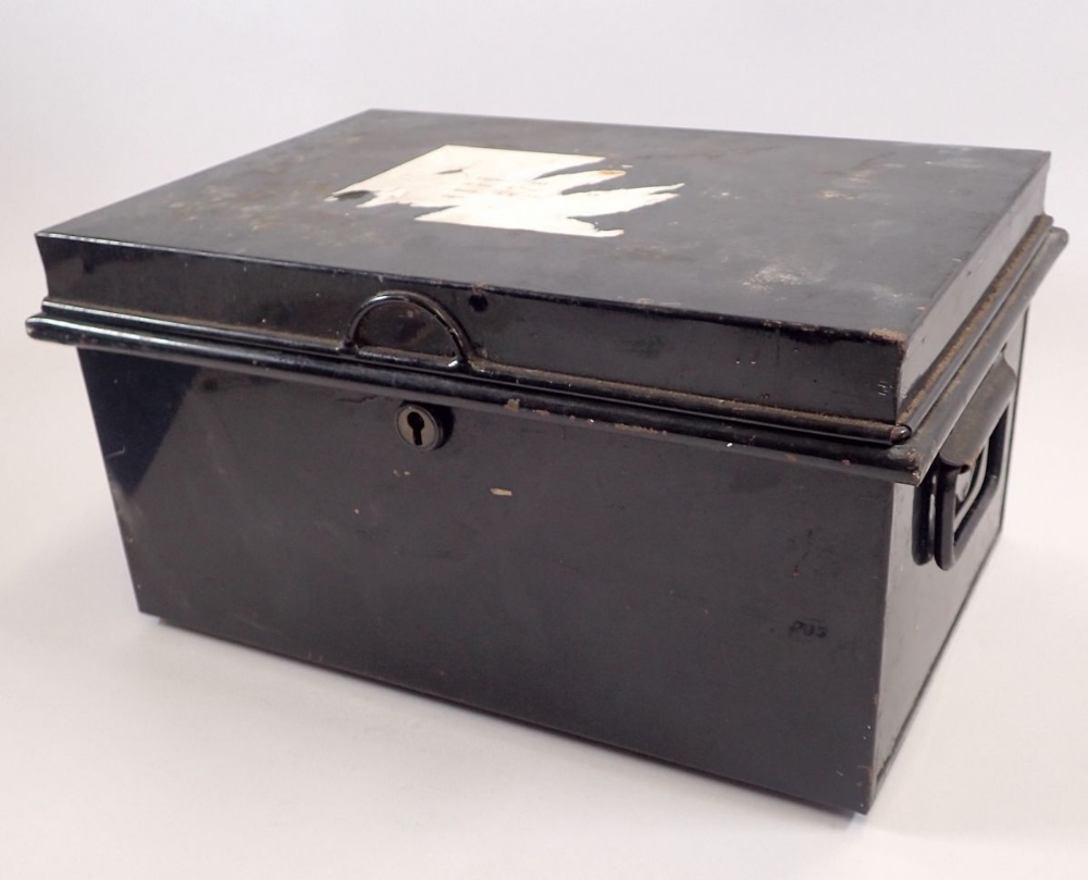 A strong box to include approximately 4kg of pennies and half pennies from Victoria - Elizabeth - Image 2 of 2