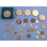 A quantity of GB and world coinage including silver content, William IV half crown 1834, four