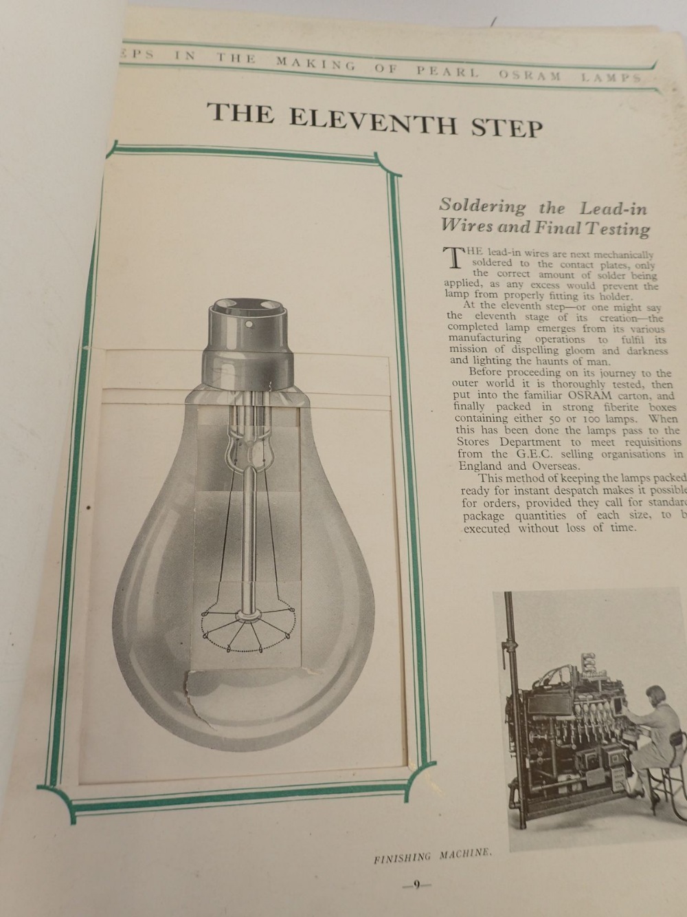 A 1922 Osram Lamps advertising booklet on the making of lamps with pictures and cut outs and - Image 2 of 3