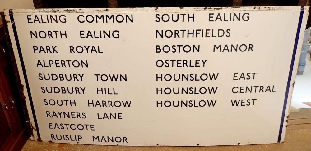 A large 1930's London Underground Enamel Platform sign from the Piccadilly Line - of railway - Image 2 of 7