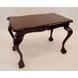 A South African hardwood square coffee table on claw and ball feet 75 x 44cm