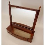 An Edwardian rectangular mahogany swing toiletry mirror with box base, 54cm wide