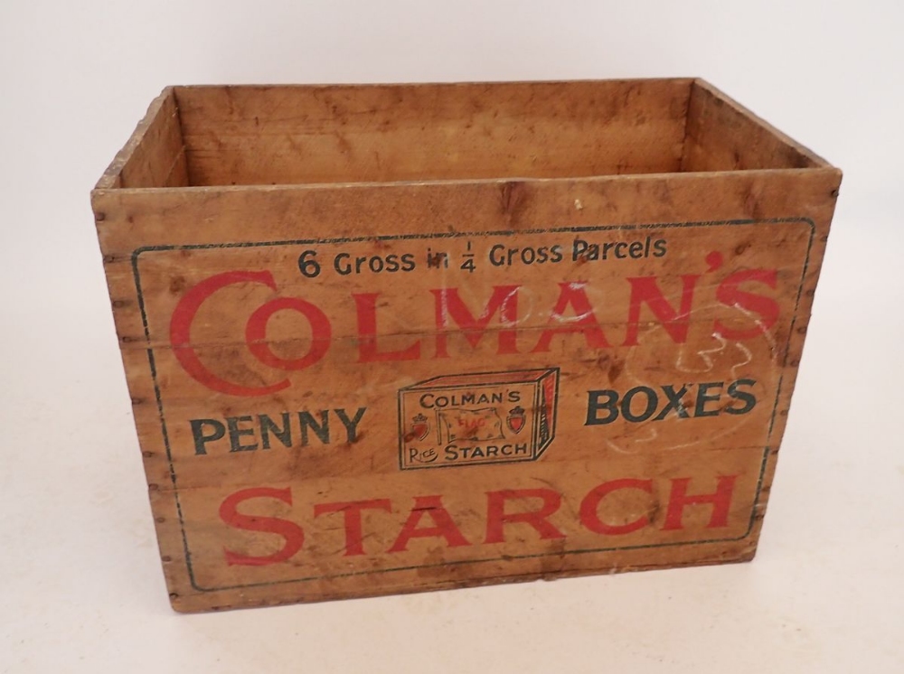 An early 20th century wooden crate for Colman's Starch, Penny Boxes 72 x 41 x 52cm - Image 2 of 3