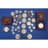 A miscellaneous lot of coinage including: pre-decimal and decimal (silver content) examples: