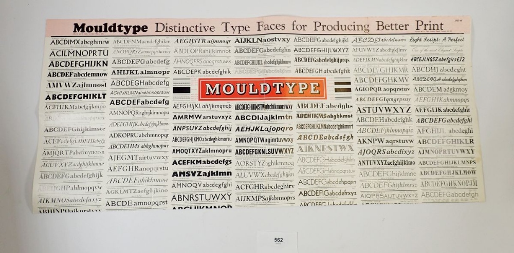 A vintage advertising poster for Mouldtype printers typeface