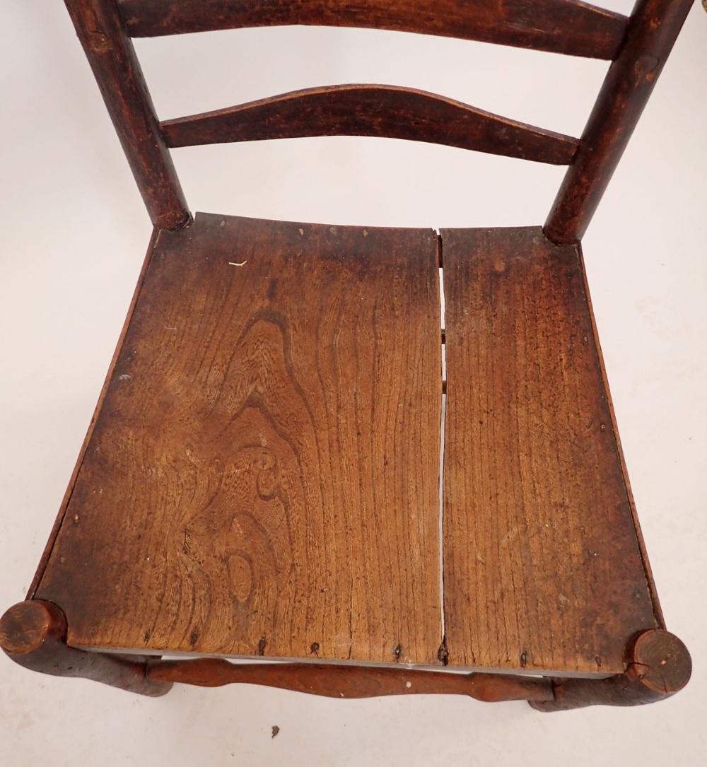 A provincial ladder back chair with elm seat - Image 2 of 3