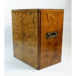 A Victorian walnut cigar cabinet with pair of doors enclosing four drawers, 32.5 x 22.5 x 38.5cm
