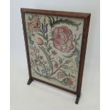 An embroidered fire screen, 73cm tall