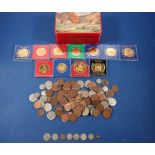 A quantity of British coinage, pre-decimal and decimal including others: St Helena 10 pence,