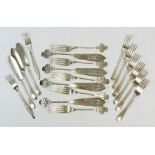 Various Victorian and later silver plated fish cutlery (in part sets)