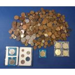 A quantity of British pre-decimal and decimal coinage including: farthings, halfpennies, pennies,