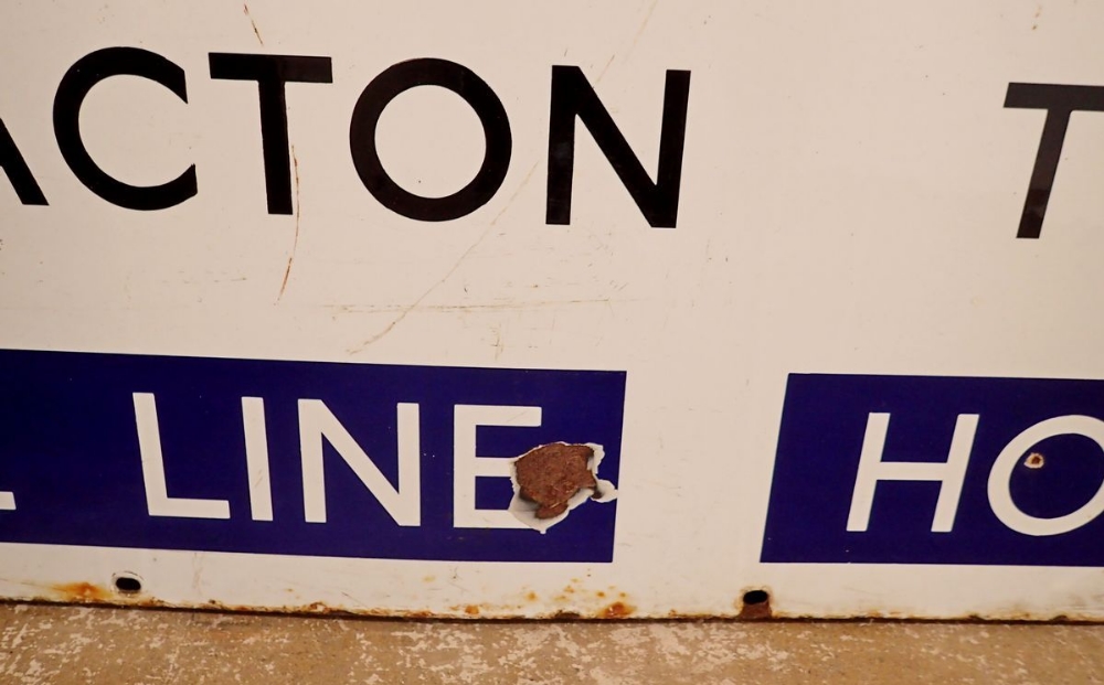A large 1930's London Underground Enamel Platform sign from the Piccadilly Line - of railway - Image 5 of 7