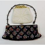 Two vintage beaded purses, largest 26cm wide