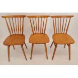 Three mid century Ercol style Windsor dining chairs