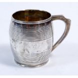 A silver child's mug engraved to front, London 1802, 74g, 6cm tall