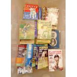 A box of Cricket Playfair Annuals 1940's onwards and Cricket Annuals