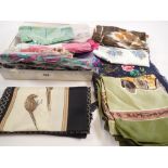 A box of twelve vintage ladies scarves