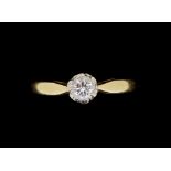 An 18ct gold solitaire diamond ring, size O