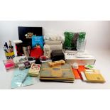 A box of advertising and promotional items relating to medical and pharmaceutical supplies including