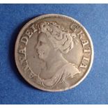 Silver shilling, Queen Anne 1711, third bust, angles plain, post union with Scotland 1707-14 -