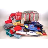 A box of advertising and promotional items relating to travel including airlines, hotels etc