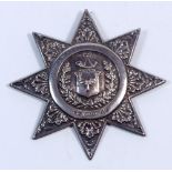 An Ancient Order of Foresters silver sash badge, Sheffield 1888 by W Eaton, 9cm wide