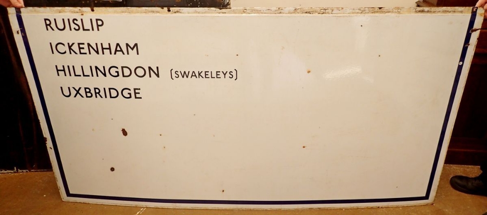 A large 1930's London Underground Enamel Platform sign from the Piccadilly Line - of railway - Image 3 of 7