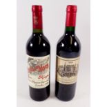 Two bottles of red wine Castillo Ygay Rioja and a Margaux Alter Eg Medoc 2004