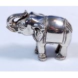 An Indian silver model of an elephant marked 925, 10cm across