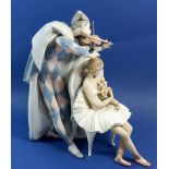 A Lladro group 'Jester's Serenade' 05932, limited edition no 1512 of 3000, boxed - violin scroll end