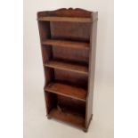 An oak narrow bookcase, 120cm tall x 50cm wide x 22cm deep