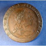 George III copper twopence 'cartwheel' 1797, Soho Mint - Condition: Fine