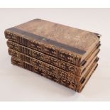 The Confessions of J J Rousseau, four volumes published 1819, half gilt calf and marbled boards