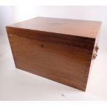 An Edwardian oak cutlery box with lift out trays 49 x 33 x 30cm