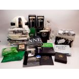 A box of advertising and promotional items relating to Guinness