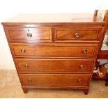 A 19th century mahogany Georgian style chest of two short over three long drawers on bracket
