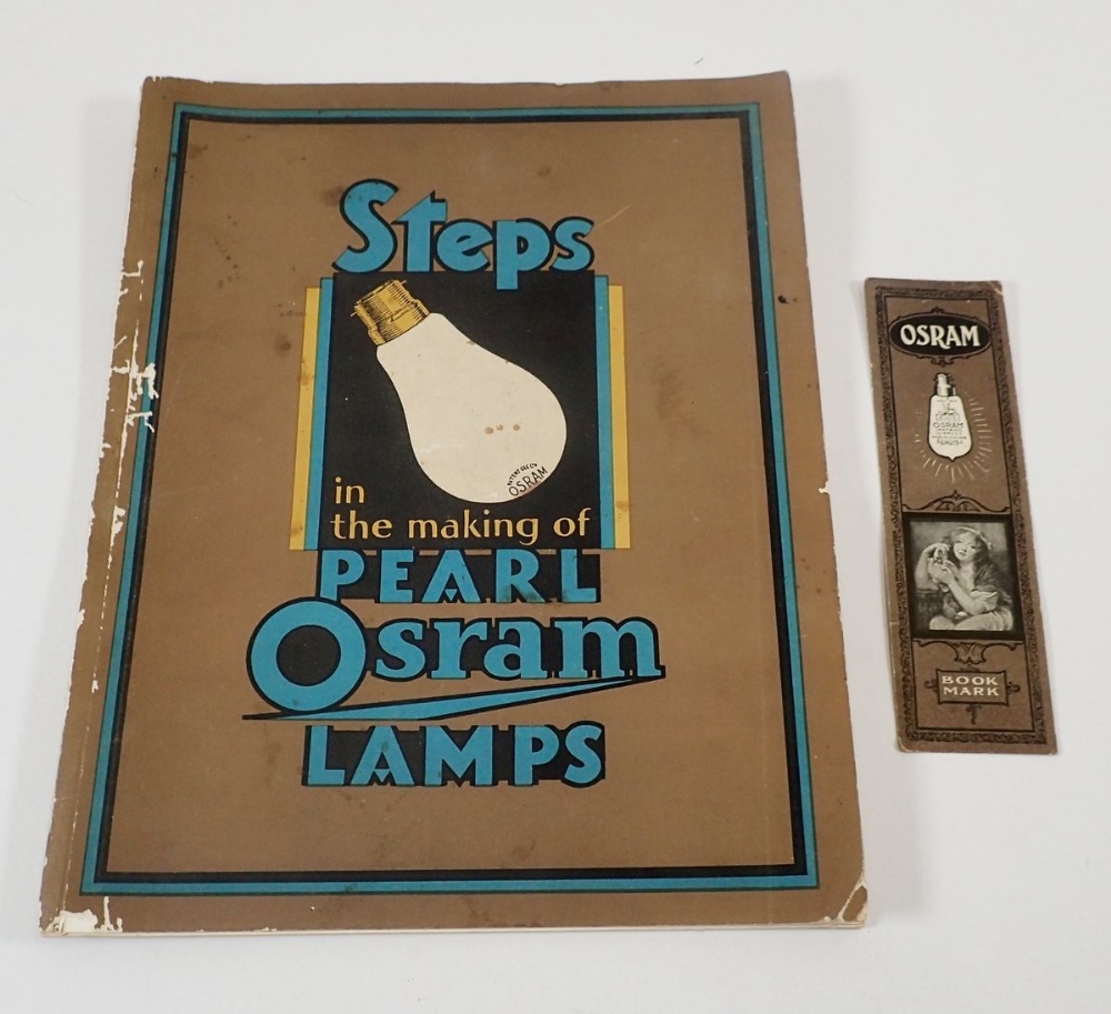 A 1922 Osram Lamps advertising booklet on the making of lamps with pictures and cut outs and