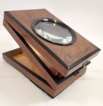 A Victorian walnut postcard viewer, 23 x 14.5 x 7cm