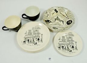 A group of Alfred Meakin Home Maker china comprising: two cups, one saucer, five plates and one bowl