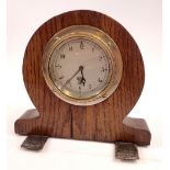 A Smiths car dashboard clock with eight day movement fitted into wooden case, 18cm tall