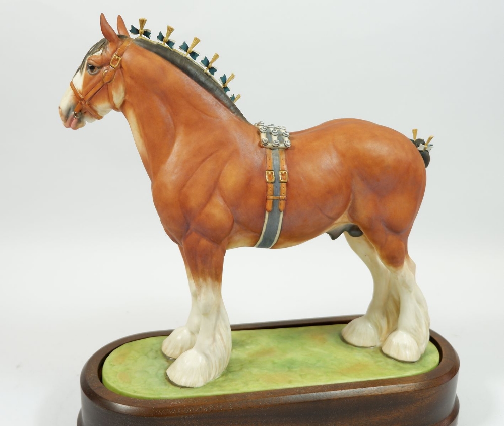 A Royal Worcester Doris Lindner limited edition, Clydesdale Stallion 182/500 with certificate - Image 3 of 3