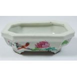 A late Qing dynasty brush wash pot painted bird and flower, 16 x 11cm