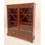 An Edwardian mahogany astragal glazed bookcase or display cabinet