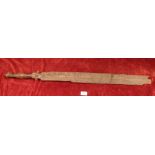 An antique sword with wooden handle and blade, 93cm long