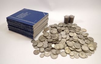 A quantity of British silver content coinage pre 1947 including: silver threepences, sixpences,