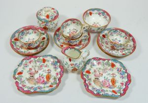 A Victorian child's porcelain tea service with painted chinoiserie decoration, No. 6894